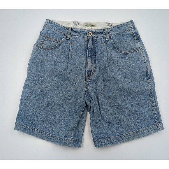 Vintage 90s Guess Jeans Shorts Made in USA Women size 32 High Waisted Mom 1990s - Picture 1 of 11